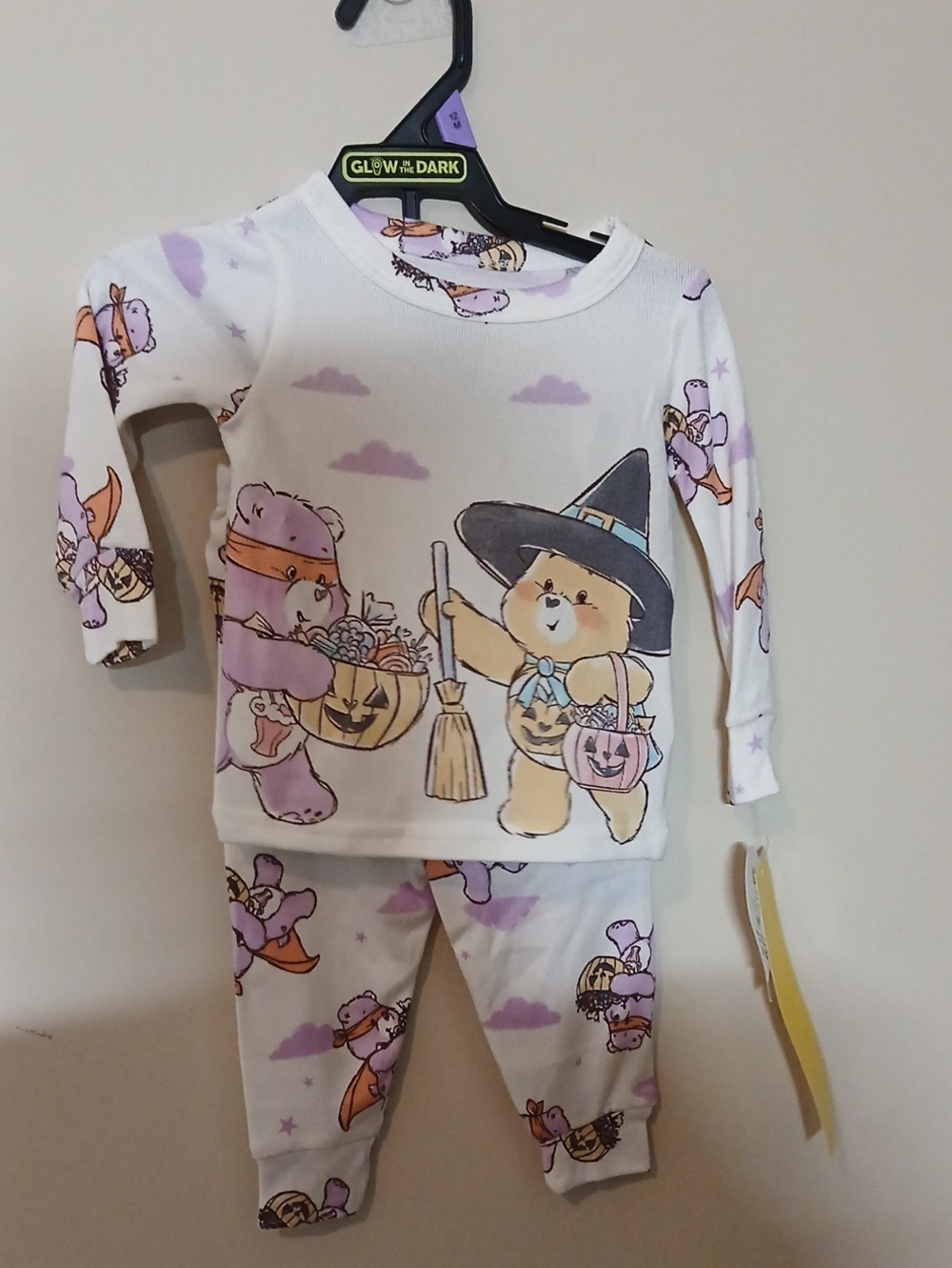 Care Bears White & Purple Halloween Bear Pajama Set